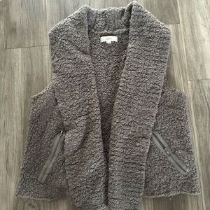 LOFT Charcoal Textured Knit Vest